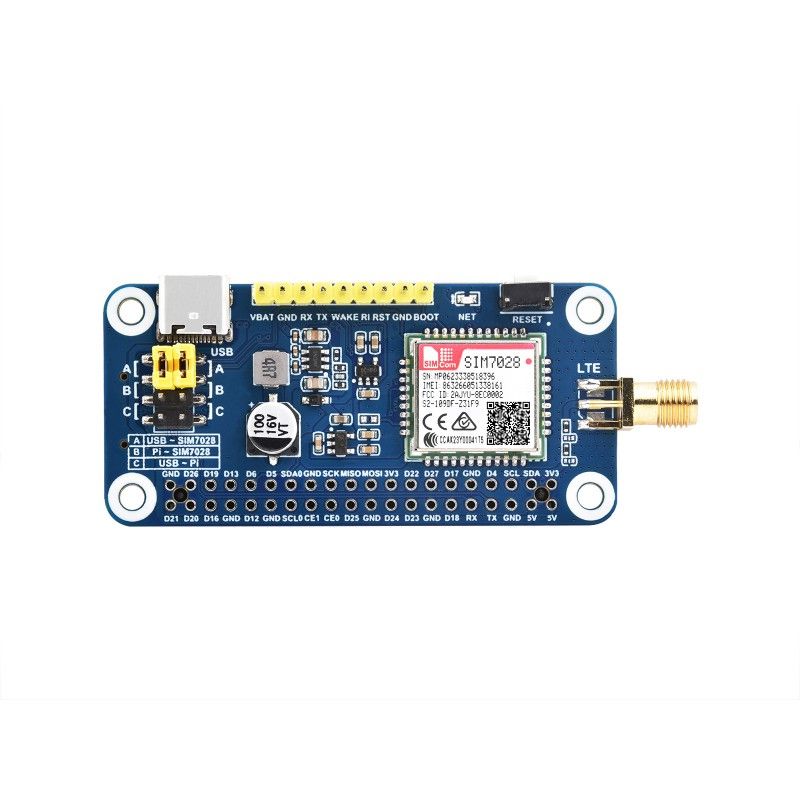 SIM7028 NB-IoT HAT expansion card (EN)