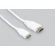 Raspberry Pi Zero 2 Mini HDMI to HDMI Lead, 1m White