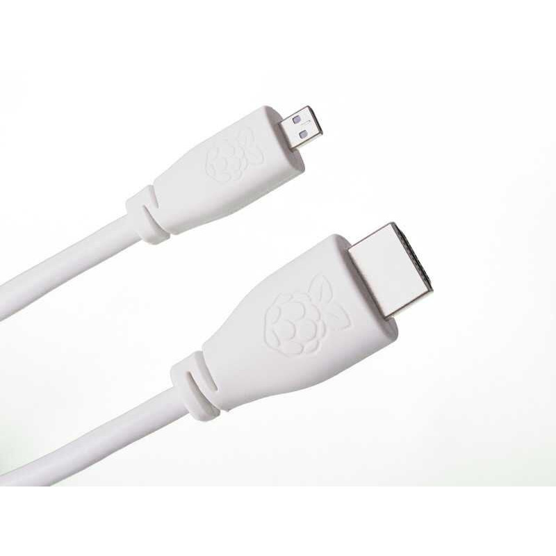 Official Raspberry Pi Micro HDMI-HDMI cable, white (1 meter)