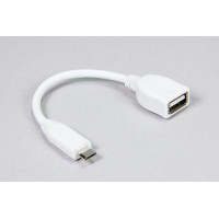 USB Type-A to micro USB adapter OTG cable Raspberry Pi, white (80 mm)