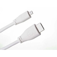 Official Raspberry Pi Micro HDMI-HDMI cable, white (2 meters)