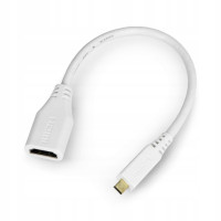 Офіційний Micro HDMI to HDMI кабель-адаптер для Raspberry Pi 4 Model B, білий (80 мм)
