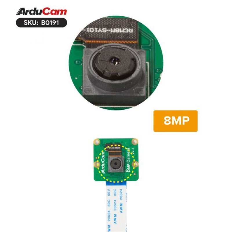 Arducam IMX219 Visible Light Fixed Focus Camera
