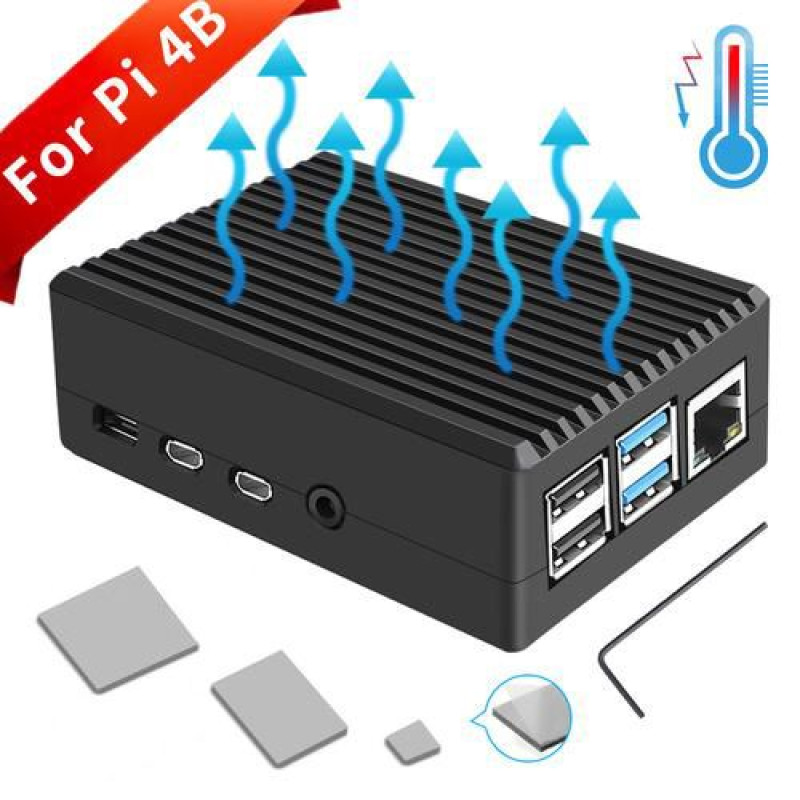 Aluminum alloy case for Raspberry Pi 4 Model B