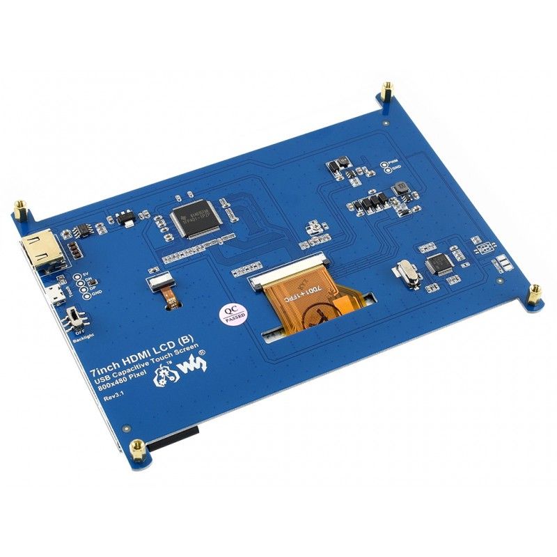 Display 7inch LCD 800x480 HDMI Capacitive Touch Screen (10829)