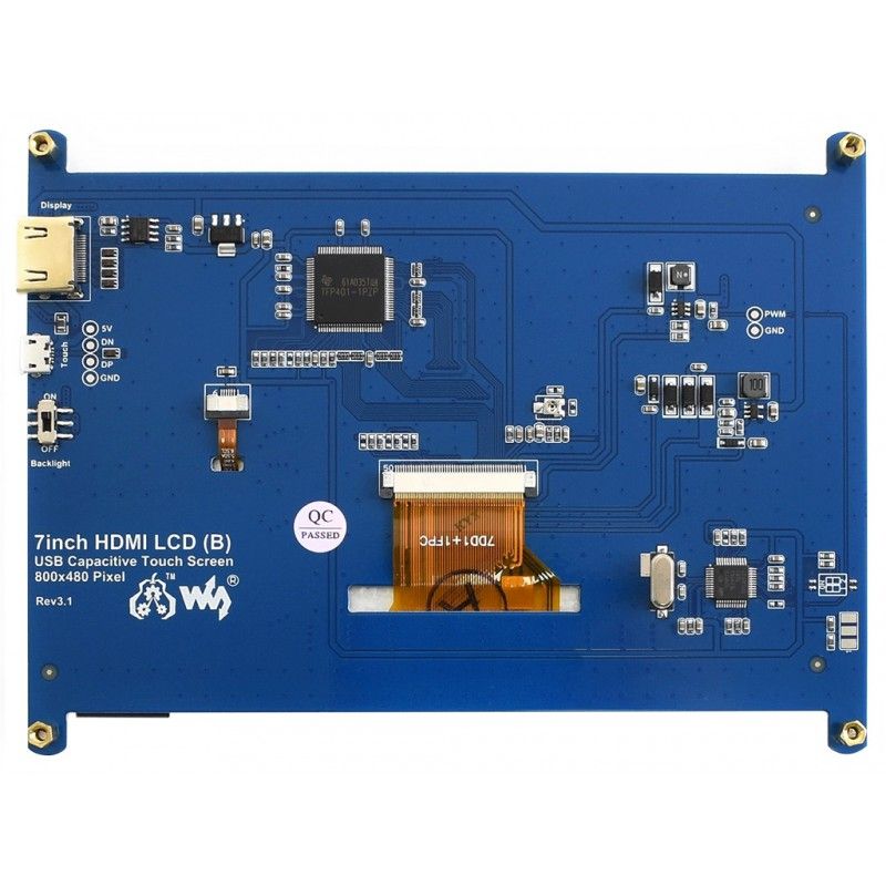 Display 7inch LCD 800x480 HDMI Capacitive Touch Screen (10829)
