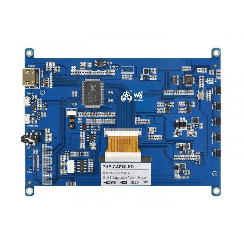 Display 7inch LCD 1024x600 HDMI QLED Capacitive Touch Screen (18625)