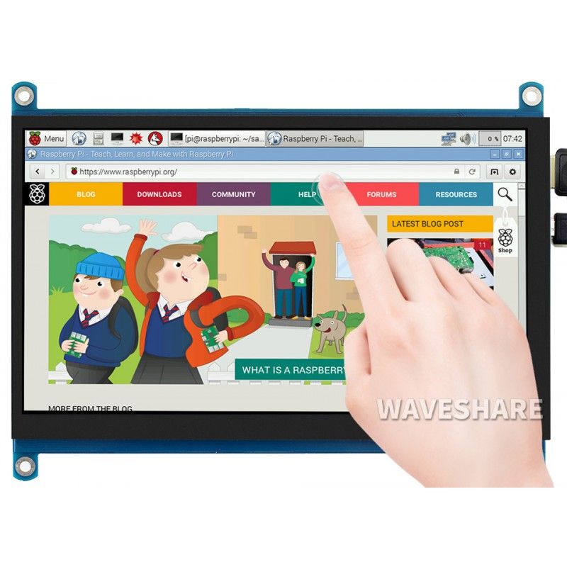 Display 7inch LCD 1024x600 HDMI QLED Capacitive Touch Screen (18625)