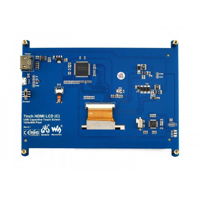 Display 7inch LCD 1024x600 HDMI Capacitive Touch Screen (11199)