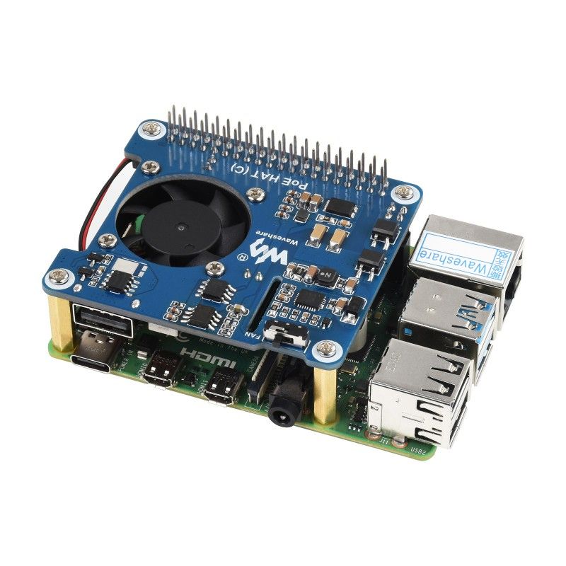 Raspberry Pi Power over Ethernet (PoE) HAT expansion board (19445)