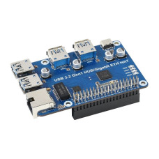 Raspberry Pi USB 3.2 Gen1 HUB Gigabit ETH HAT expansion card (20472)