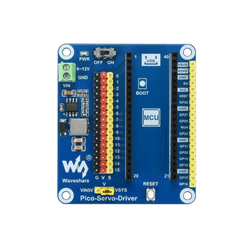 Raspberry Pi Pico Servo Driver Module HAT expansion board (19767)