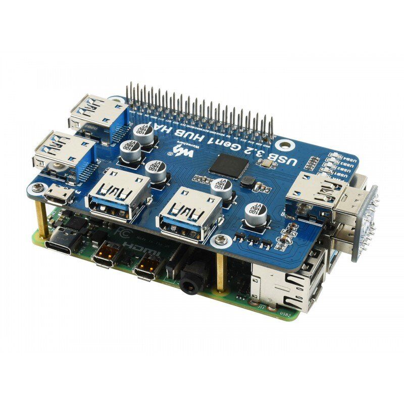 Raspberry Pi USB 3.2 Gen1 HUB HAT expansion card (17584)