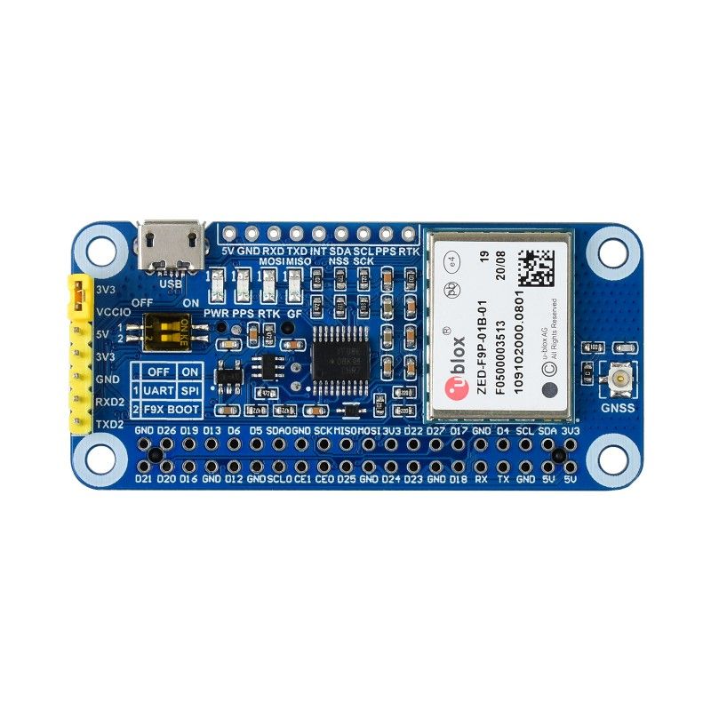 ZED-F9P GPS-RTK HAT expansion board (19884)
