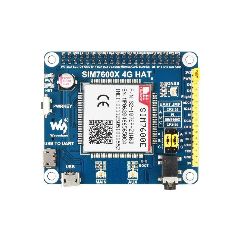 Raspberry Pi SIM7600E LTE Cat-1 HAT expansion board (17954)
