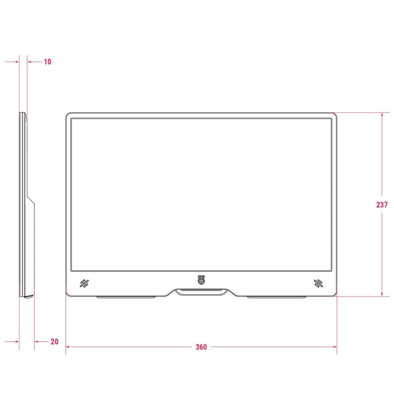Raspberry Pi Monitor 15.6inch, 1920×1080 White